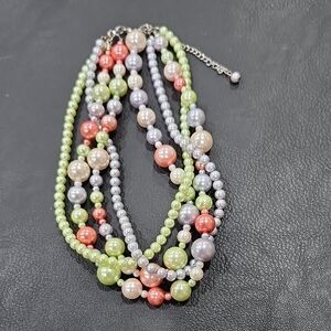 MULTICOLOR FAUX PEARL NECKLACE